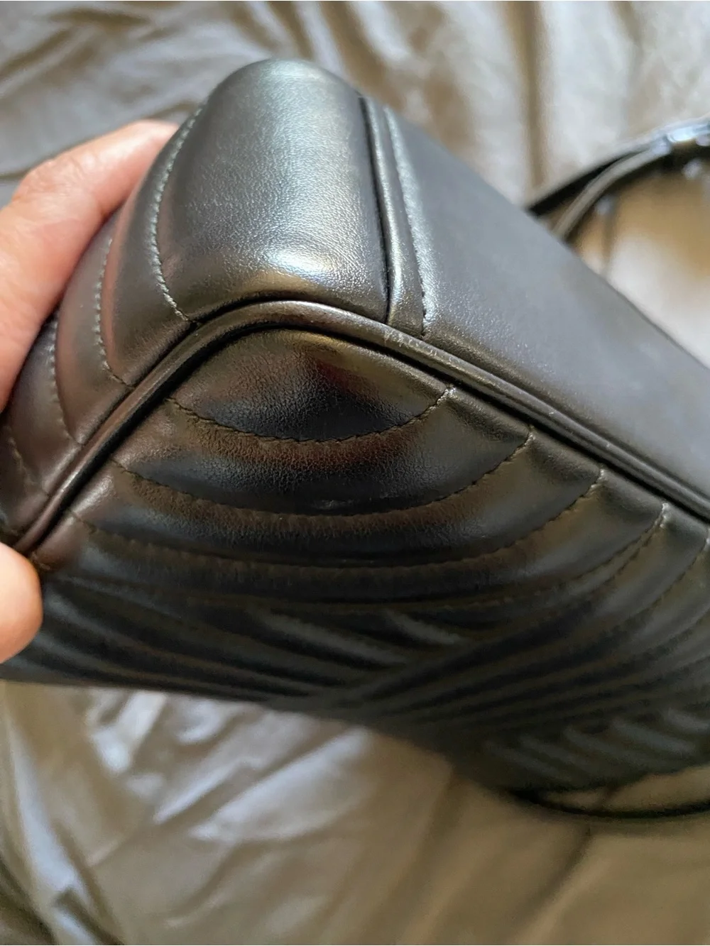 Prada Black Quilted Leather Crossbody Camera Bag with Gold Logo